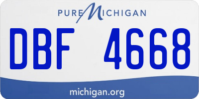 MI license plate DBF4668
