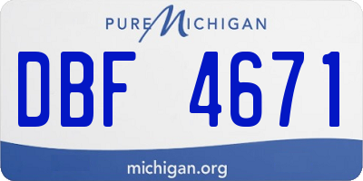 MI license plate DBF4671