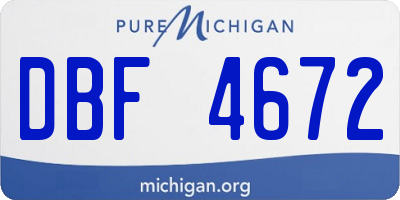MI license plate DBF4672