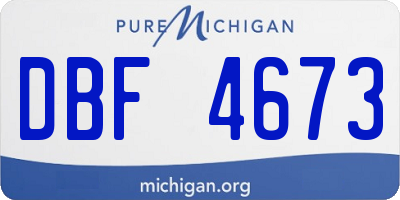 MI license plate DBF4673