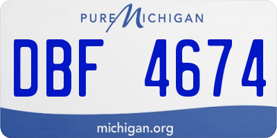 MI license plate DBF4674