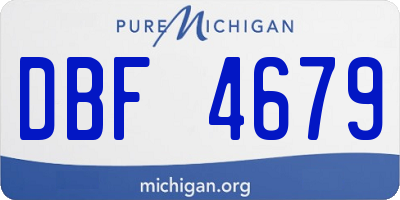 MI license plate DBF4679