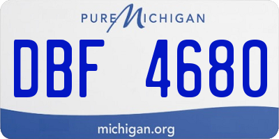 MI license plate DBF4680
