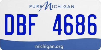 MI license plate DBF4686