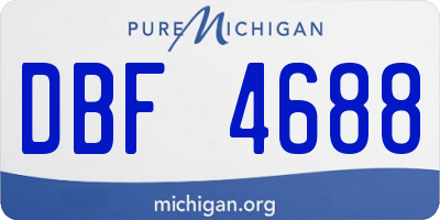 MI license plate DBF4688