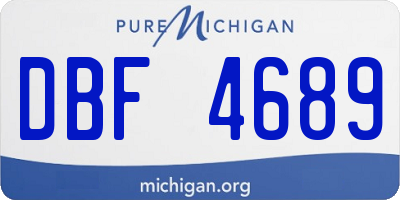 MI license plate DBF4689