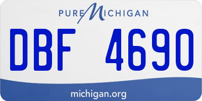 MI license plate DBF4690