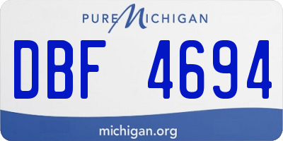MI license plate DBF4694