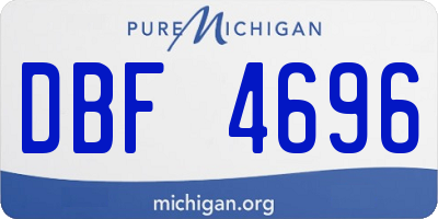 MI license plate DBF4696
