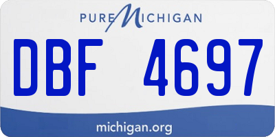 MI license plate DBF4697
