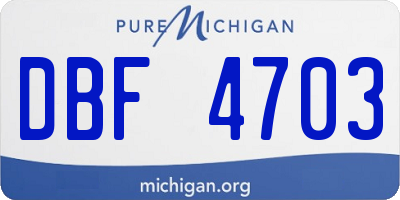 MI license plate DBF4703