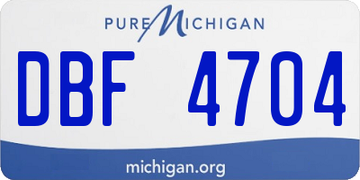 MI license plate DBF4704