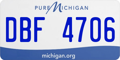 MI license plate DBF4706