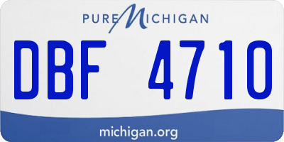 MI license plate DBF4710