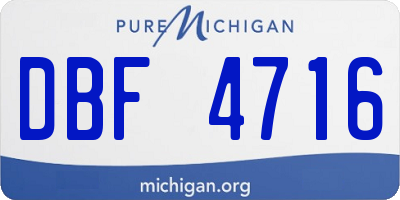 MI license plate DBF4716