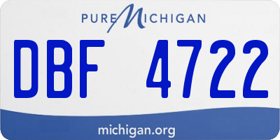 MI license plate DBF4722