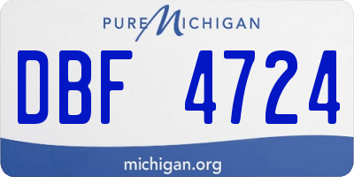 MI license plate DBF4724