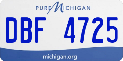 MI license plate DBF4725