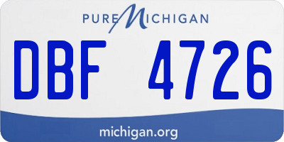 MI license plate DBF4726