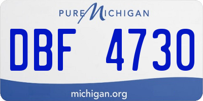 MI license plate DBF4730
