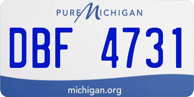 MI license plate DBF4731