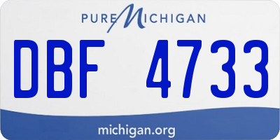 MI license plate DBF4733