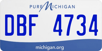 MI license plate DBF4734