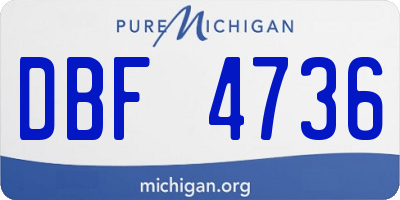MI license plate DBF4736