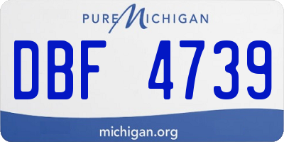 MI license plate DBF4739