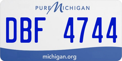 MI license plate DBF4744