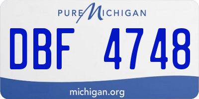 MI license plate DBF4748