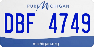MI license plate DBF4749