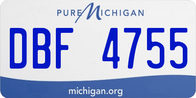 MI license plate DBF4755