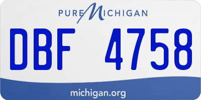 MI license plate DBF4758