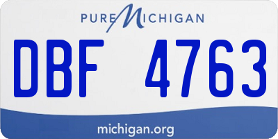 MI license plate DBF4763