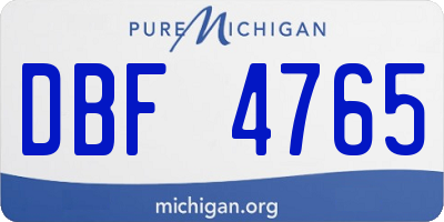 MI license plate DBF4765