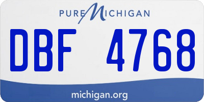 MI license plate DBF4768