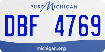 MI license plate DBF4769