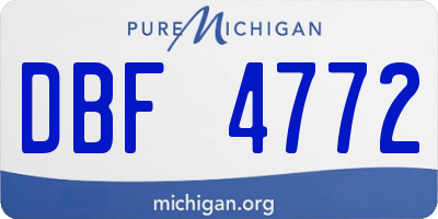 MI license plate DBF4772
