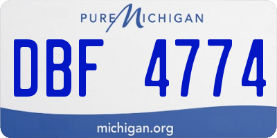 MI license plate DBF4774
