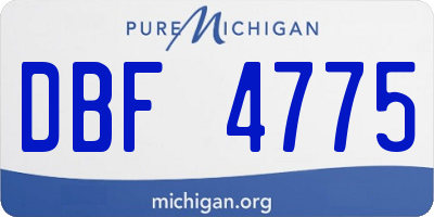 MI license plate DBF4775