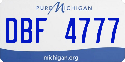 MI license plate DBF4777