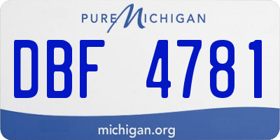 MI license plate DBF4781
