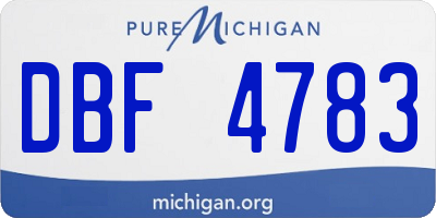 MI license plate DBF4783