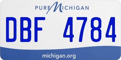 MI license plate DBF4784