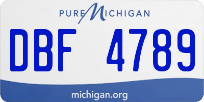 MI license plate DBF4789