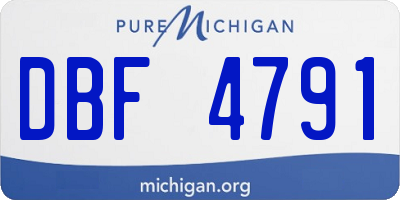 MI license plate DBF4791