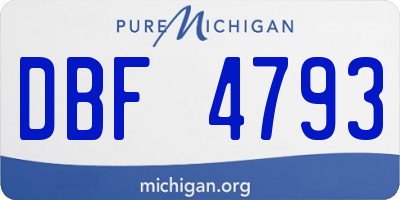 MI license plate DBF4793