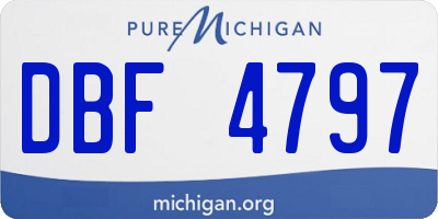 MI license plate DBF4797