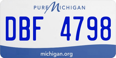 MI license plate DBF4798